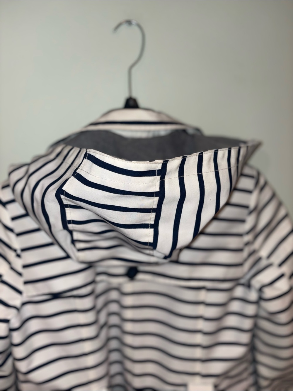 Tommy Hilfiger Striped Hooded Trench Coat - Picture 10 of 12